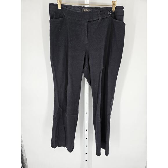 Lane Bryant Women's Black Elastic Waist Straight Leg Chino Pants Size 16P - Picture 1 of 5